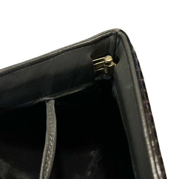 Vintage 1980s Ande Leather Clutch Shoulder Bag Gray - Picture 5 of 13